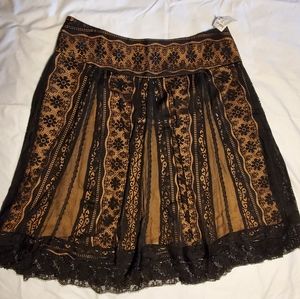 NWT - Ice Midi Skirt w/ Black Lace Overlay  - Size 16
